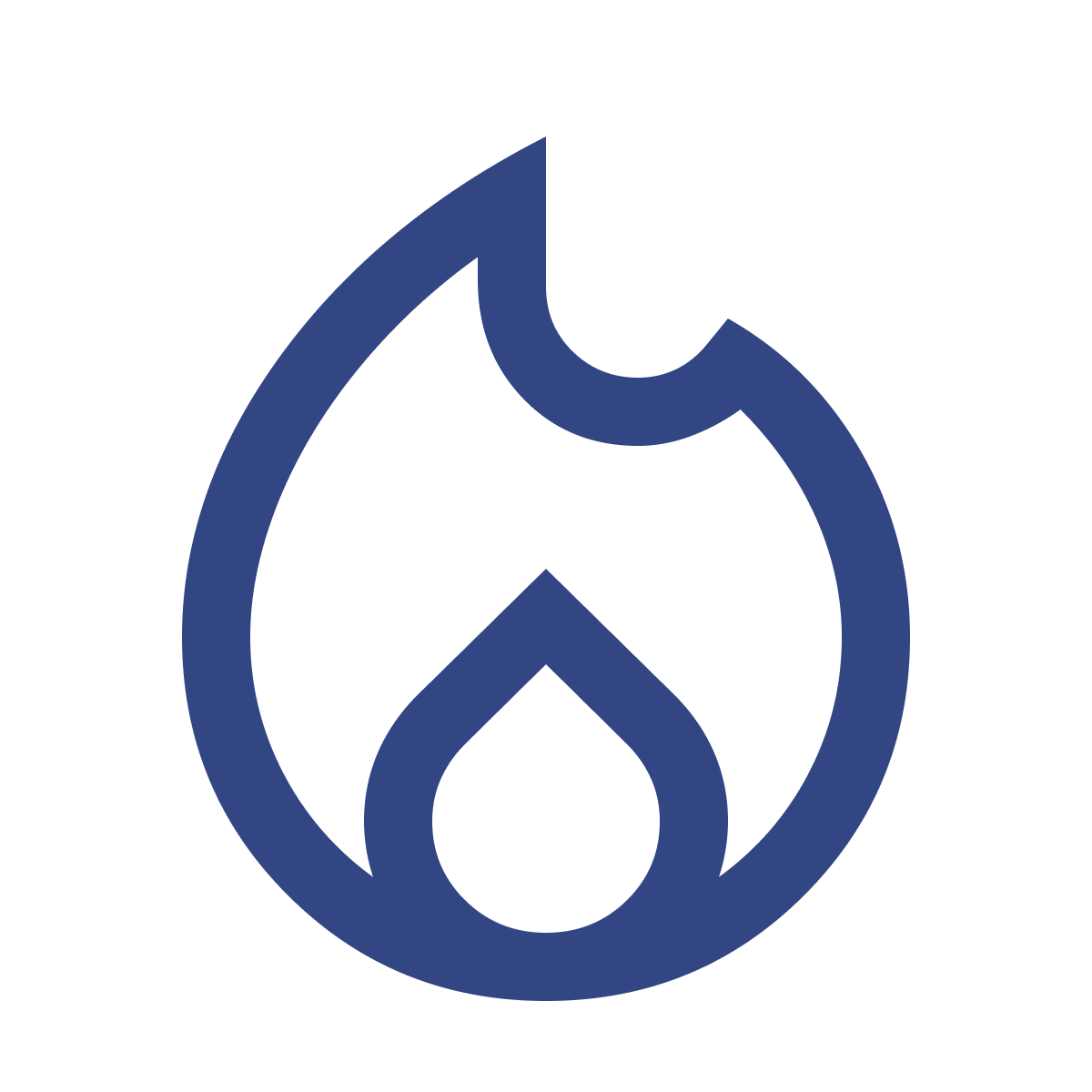 Blue Icon of a fire